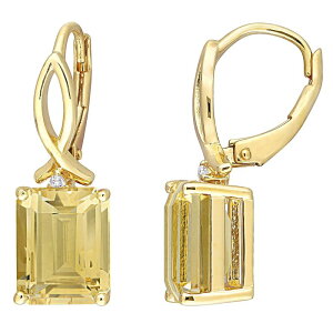 Xe O[X fB[X ANZT[ sAXECO Stella Grace 18k Gold Over Silver Citrine & White Topaz Leverback Earrings Gold Tone S[h