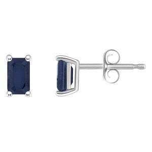 Aufbh fB[X ANZT[ sAXECO Unbranded 14k White Gold Emerald Cut Birthstone Stud Earringsapphire Sep Tt@CA