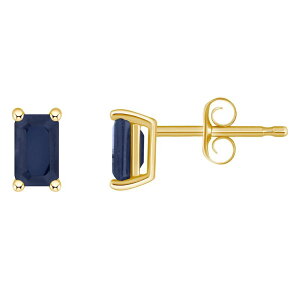 Aufbh fB[X ANZT[ sAXECO Unbranded 14k Gold Emerald Cut Birthstone Stud Earringsapphire Sep Tt@CA