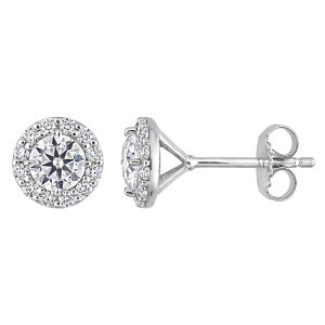Xe O[X fB[X ANZT[ sAXECO Stella Grace Sterling Silver 1/3 Carat.W. Lab-Created Moissanite Round Halo Stud Earringsterling Vo[