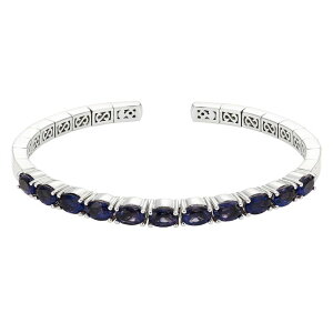 yz Aufbh fB[X uXbgEoOEANbg ANZT[ Sterling Silver Gemstone Flexible Cuff Bangle Bracelet Created Blue Sapphire