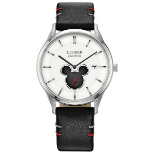 V`Y Y ANZT[ rv U[ Disney's 100th Anniversary Mickey Mouse Men's Eco-Drive Shadow Black Leather Strap Watch by Citizen - BV1130-03W Black ubN