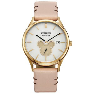 V`Y fB[X ANZT[ rv U[ Disney's 100th Anniversary Mickey Mouse Women's Eco-Drive Shadow Tan Leather Strap Watch by Citizen - BV1132-08W Natural ^