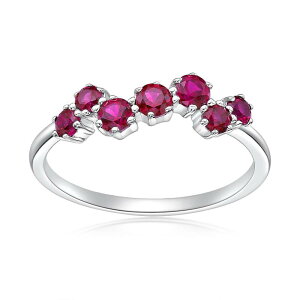 yz Gemminded fB[X O ANZT[ Gemminded Sterling Silver Lab-Created Gemstone 7-Stone Ring Sterling Cr Ruby