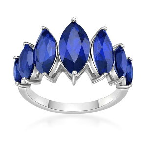 Gemminded ���f�B�[�X �A�N�Z�T���[ �����O Gemminded Sterling Silver Lab-Created Sapphire 7-Stone Ring Sterling �X�g�[��