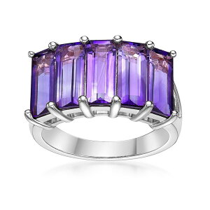 Gemminded ���f�B�[�X �A�N�Z�T���[ �����O Gemminded Sterling Silver Amethyst Baguette Ring Sterling �V���o�[