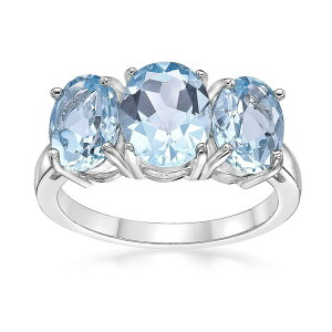 Gemminded ���f�B�[�X �A�N�Z�T���[ �����O Gemminded Sterling Silver Blue Topaz 3-Stone Oval Ring Sterling �u���[