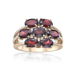 Gemminded ���f�B�[�X �A�N�Z�T���[ �����O Gemminded 18k Gold Over Silver Garnet 7-Stone Oval Clusteringold Tone �S�[���h
