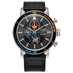 V`Y Y ANZT[ rv U[ Star Wars Rebel Starfighter Eco-Drive Watch with Black Leather Strap & Pin Box Set by Citizen CA0870-43W Black ubN
