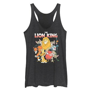 �f�B�Y�j�[ ���f�B�[�X �g�b�v�X T�V���c Disney's The Lion King Character Squad Poster Juniors' Tri-Blend Racerback Tank Top Black Heather �u���b�N