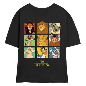 �f�B�Y�j�[ ���f�B�[�X �g�b�v�X T�V���c �O���t�B�b�N Disney's The Lion King Character Square Self Portraits Juniors' Skimmer Graphic Tee Black �u���b�N