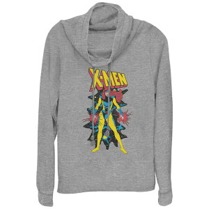 �}�[�x�� ���f�B�[�X �g�b�v�X T�V���c �v���X�T�C�Y �O���t�B�b�N Plusize Marvel X-Men Cosmic Jean Grey Cowlneck Graphic Lightweight Long Sleeve Gray Heather �O���[
