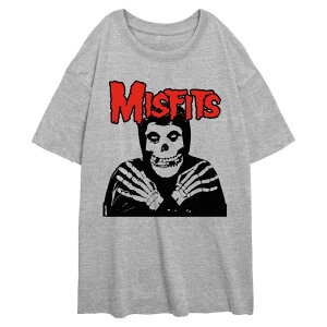 �A�j���L�����N�^�[ ���f�B�[�X �g�b�v�X T�V���c �O���t�B�b�N Licensed Character Juniors' The Misfitskull Arms Crossed Oversized Graphic Tee Athletic Heather �w�U�[