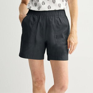 yz Ntgo[ fB[X n[tpcEV[c {gX Petite Croft & Barrow Pull On Twill Shorts Mineral Black
