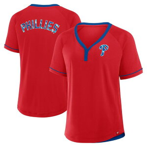 �t�@�i�e�B�N�X ���f�B�[�X �g�b�v�X T�V���c V�l�b�N Women's Fanatics Red Philadelphia Phillies League Diva Staraglan V-Neck T-Shirt Phl Red ���b�h
