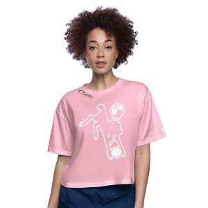 yz X^[^[ fB[X TVc gbvX Women's Starter Pink Indianapolis Colts Play the Ball Boxy Cropped T-Shirt Clt Pink