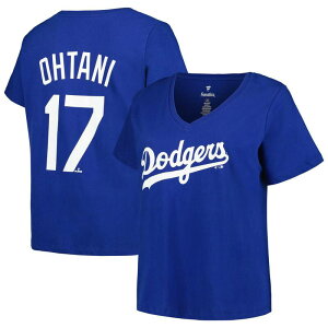 �v���t�@�C�� ���f�B�[�X �g�b�v�X T�V���c �v���X�T�C�Y Profile Women's Fanaticshohei Ohtani Royalos Angeles Dodgers Plusize Name & Number T-Shirt Lad Blue �u���[