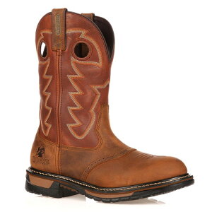 ���b�L�[ �����Y �V���[�Y �u�[�c�E���C���u�[�c Rocky Original Ride Branson Roper Men's 11-in. Waterproof Western Work Bootsaffron Brown �u���E��