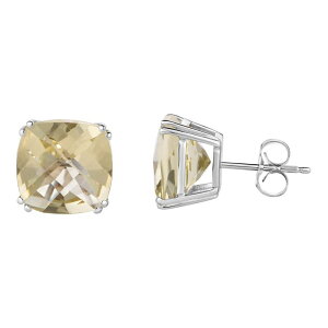 yz Aufbh fB[X sAXECO ANZT[ 14k White Gold Lemon Quartz Stud Earrings 14k White Gold