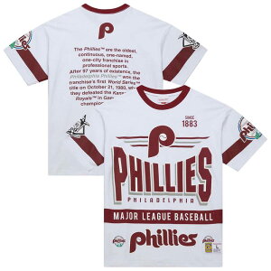 �~�b�`�F��&�l�X �����Y �g�b�v�X T�V���c Men's Mitchell & Ness White Philadelphia Phillies Cooperstown Collection Team Origins Premium T-Shirt Phl White �z���C�g