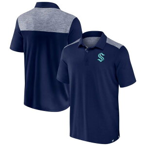 �t�@�i�e�B�N�X �����Y �g�b�v�X T�V���c �|���V���c Men's Fanatics Navy Seattle Kraken Iconic Brushed Blocked Polo Krk Navy �l�C�r�[