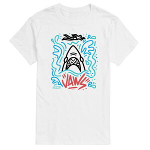 �A�j���L�����N�^�[ �����Y �g�b�v�X T�V���c �O���t�B�b�N Licensed Character Men's Jaws Doodles Graphic Tee White �z���C�g