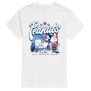 �A�j���L�����N�^�[ �����Y �g�b�v�X T�V���c �O���t�B�b�N Licensed Character Men's Peanuts All American Tour Graphic Tee White �z���C�g