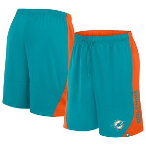 �t�@�i�e�B�N�X �����Y �{�g���X �n�[�t�p���c�E�V���[�c �V���[�g�p���c Men's Fanatics Aqua Miami Dolphins No Defense Shorts Dol Turq A �A�N�A
