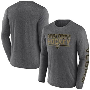 yz t@ieBNX Y TVc gbvX Men's Fanatics Heather Charcoal Vegas Golden Knights Sweep Iconic Synthetic Long Sleeve T-Shirt Lvk Charco