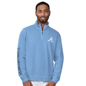 �}���K���[�^�r�� �����Y �g�b�v�X T�V���c Men's Margaritaville Light Blue Atlanta Braves First Pitch Quarter-Zipullover Top Brv Light �u���[