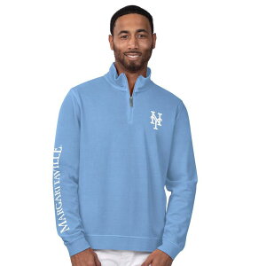 �}���K���[�^�r�� �����Y �g�b�v�X T�V���c Men's Margaritaville Light Blue New York Mets First Pitch Quarter-Zipullover Top Met Light �u���[