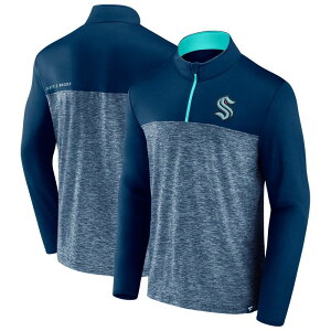 �t�@�i�e�B�N�X �����Y �g�b�v�X T�V���c �W���P�b�g Men's Fanatics Deep Sea Blue Seattle Kraken Iconic Defender Quarter-Zip Jacket Krk Navy �l�C�r�[