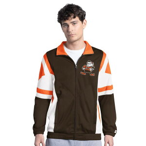 yz X^[^[ Y WPbgEu] AE^[ Men's Starter Brown Cleveland Browns Contender Vintage Logo Full-Zip Track Jacket Brn Brown