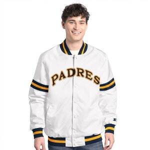 �X�^�[�^�[ �����Y �A�E�^�[ �W���P�b�g�E�u���]�� Men'starter White San Diego Padres Cooperstown Scout Full-Snap Varsity Jacket Pad White �z���C�g