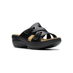 yz N[NX fB[X T_ V[Y Clarks Merliah2 Cove Women's Slide Platform Sandals Black Leather