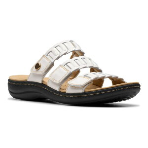 yz N[NX fB[X T_ V[Y Clarks Laurieann Hope Women's Leather Slide Sandals White Leather