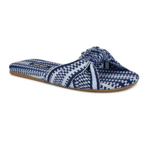 yz iCEFXg fB[X T_ V[Y Nine West Lalta Women's Round Toe Slip-On Flat Sandals Blue Multi