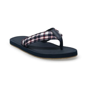 \m} Y V[Y T_ Sonoma Goods For Life Colson Men's Thong Sandals Plaid `FbN
