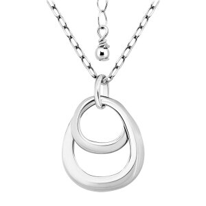 Aleure Precioso ���f�B�[�X �A�N�Z�T���[ �l�b�N���X�E�`���[�J�[�E�y���_���g�g�b�v ���[�X Aleure Precioso Double Interlocking Teardrop Design Pendant Necklace Sterling