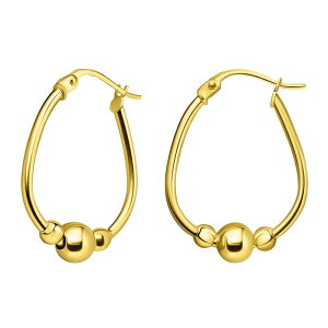 yz Aleure Precioso fB[X sAXECO ANZT[ Aleure Precioso Sterling Silver Nickel Free Oval Hoop Earrings Gold Tone