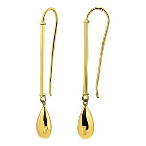 Aleure Precioso ���f�B�[�X �A�N�Z�T���[ �s�A�X�E�C�������O Aleure Precioso Sterling Silver Bar & Teardrop Earrings Gold Tone �S�[���h