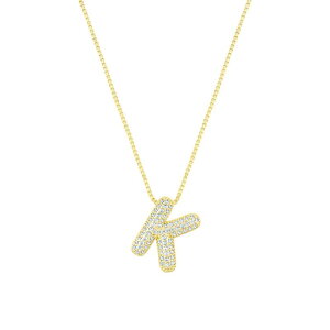 yz AhjA fB[X lbNXE`[J[Ey_ggbv ANZT[ Adornia 14k Gold Plated Pave Bubble Letter Necklace K