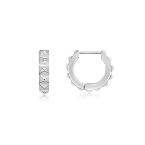 yz NX Y sAXECO ANZT[ Men's LYNX Stainless Steel Spike Hoop Earrings Stainless