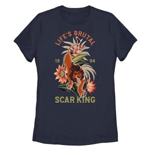 �f�B�Y�j�[ ���f�B�[�X �g�b�v�X T�V���c �O���t�B�b�N Disney's The Lion King Scar King Life Is Brutal 1994 Juniors' Graphic Tee Navy �l�C�r�[