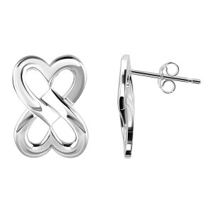 yz Aleure Precioso fB[X sAXECO ANZT[ Aleure Precioso Polished Double Interlocking Hearts Post Earrings Sterling