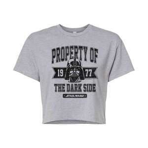 �X�^�[ �E�H�[�Y ���f�B�[�X �g�b�v�X T�V���c �N���b�v�h Juniors' Star Wars Property Of The Dark Side Cropped Tee Heather Gray �O���[
