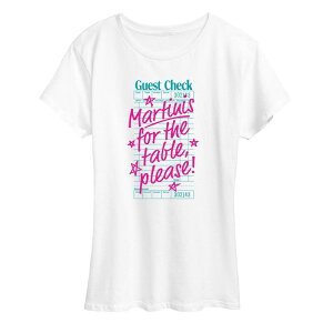 �A�j���L�����N�^�[ ���f�B�[�X �g�b�v�X T�V���c �O���t�B�b�N Licensed Character Women's Martinis For The Table Please Graphic Tee White �z���C�g
