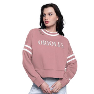 �X�^�[�^�[ ���f�B�[�X �g�b�v�X T�V���c �X�E�F�b�g �N���b�v�h Women'starter Pink Baltimore Orioles Power Play Cropped Pullover Sweatshirt Orl Pink �s���N