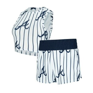 �A���u�����f�b�h ���f�B�[�X �A���_�[�E�F�A �i�C�g�E�F�A Unbranded Women's Conceptsport White Atlanta Braves Pinstripe Record Tank & Short Set Brv White �z���C�g