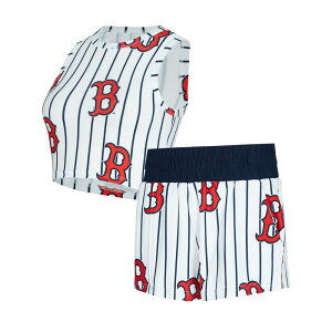 �A���u�����f�b�h ���f�B�[�X �A���_�[�E�F�A �i�C�g�E�F�A Unbranded Women's Conceptsport White Boston Red Sox Pinstripe Record Tank & Short Set Rsx White �z���C�g